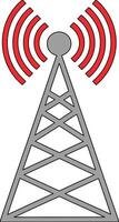 A radio tower with a red and gray symbol vector