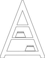 A triangle shaped shelf with two books on it vector