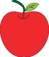 An apple with a green leaf on it vector