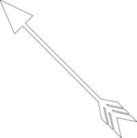 A line drawing of an arrow with a point vector