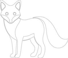 A fox is drawn on a white background vector