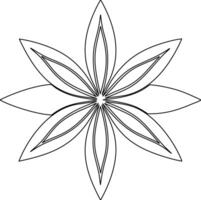 A flower drawing with a single petal vector