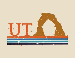 Utah National Park with retro line perfect for print, apparel, sticker vector