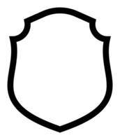 Shield outline frame Logo. template Sign of Protection, Guard and Security. Insurance or Immunity Symbol. Empty icon design isolated vector