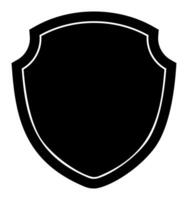 Black Shield frame Logo. template Sign of Protection, Guard and Security. Insurance or Immunity Symbol. Empty icon design isolated on white background vector