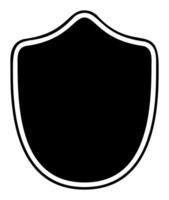 Shield logo template flat illustration, shielding icon in black and white color, security and protector symbol isolated on white background vector