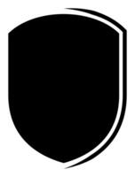 Black Shield frame Logo. template Sign of Protection, Guard and Security. Insurance or Immunity Empty icon design isolated on white background. Symbol for your web site design, app, UI vector