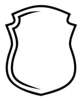 Black Shield frame Logo. template outline Sign of Protection, Guard and Security. Insurance or Immunity Symbol. Empty icon design isolated on white background vector