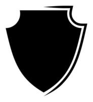 Black Shield frame Logo emblem. template Sign of Protection, Guard and Security. Insurance or Immunity Symbol. Empty icon design isolated on white background vector