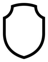 emblem Shield frame Logo. template outline Sign of Protection, Guard and Security. Insurance or Immunity Symbol. Empty icon design isolated on white background vector