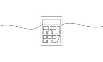 Continuous line drawing of calculator. Back to school. technology education. Icon one line, single line art, illustration vector
