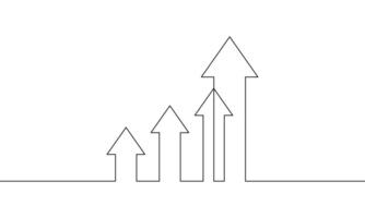 Continuous line drawing of graph icon business, growth graph, bar chart, icon outline, object one line, single line art, illustration vector