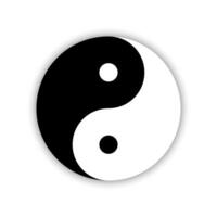 Taoism Yin Yang Religious Icon With Shadow On White Background vector