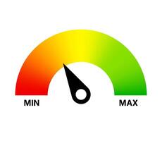 Red Green Meter Minimum Maximum Level Indicator Dashboard Icon vector