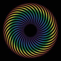 The abstract vibrant spiral of Pride color geometric patterns. vector