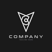 Initial VC or CV Logo design, Monogram Letter V with C combination, Illustration vector