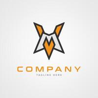 Initial MV or VM Logo design, Monogram Letter M with V combination, Illustration vector