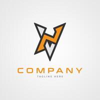 Initial NV or VN Logo design, Monogram Letter N with V combination, Illustration vector