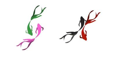 illustration graphic of tribal art tattoo fish koi vector