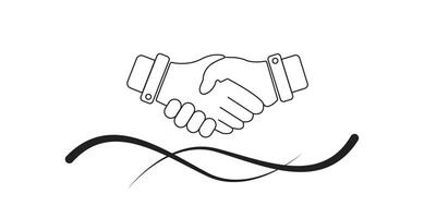 Handshake icon design illustration on a white background vector