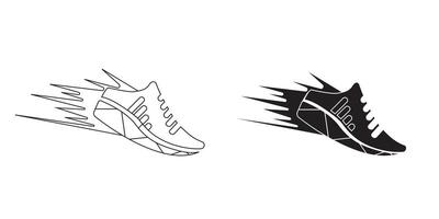 running shoes flat icon. sport shoes icon for web design isolated on white background vector