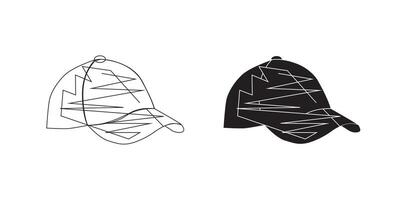 black baseball cap set flat icon symbol Vektor Basebal vector