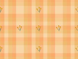 autumn pattern in warm colors with berries on the background of squares vector