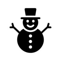 A black and white snowman icon on a white background vector