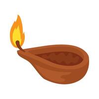 A small candle with a flame on it vector