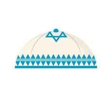A hat with a blue and white design vector