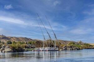 Sailboat on the Nile River in Aswan, Egypt photo