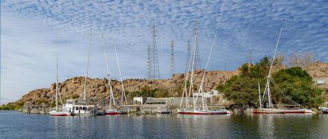 Sailboat on the Nile River in Aswan, Egypt photo