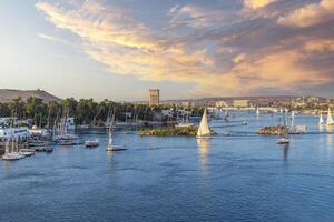 Sailboat on the Nile River in Aswan, Egypt photo