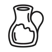 A black and white drawing of a pitcher vector