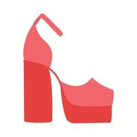A red high heel shoe with a platform vector