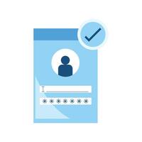A blue and white card with a person's face on it vector