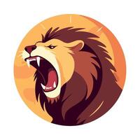 Lion roaring in the background, illustration vector