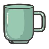 A green mug with a handle on a white background vector