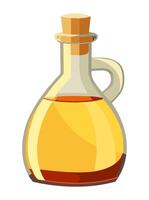 un botella de petróleo con un de madera encargarse de en un blanco antecedentes vector