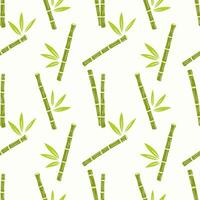 Bamboo sticks pattern with leaves on light yellow background vector