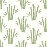 Bamboo sticks green pattern with leaves on white background vector