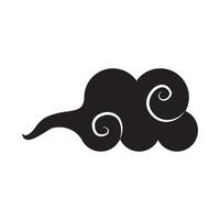 A black and white cloud with swirls on it vector