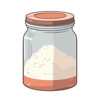 A jar of flour with a lid on it vector