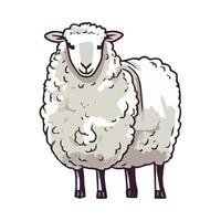 A cartoon sheep standing in front of a white background vector