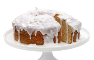 vanilla cake with coconut cream frosting png