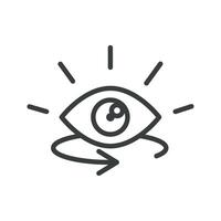 An eye icon with a arrow pointing to it vector