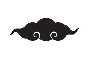 A black and white cloud with two swirls vector