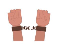 Two hands with chains on them, one is holding a chain and the other is holding a chain vector