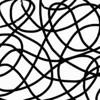 Square hand drawn pattern, pencil playful crosshatch black lines on white background. Textured curve stripes, grunge effect, doodle abstract organic shapes. vector