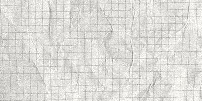Background with dusty gritty dotted effect, texture of crumpled checkered paper, grunge overlay. Old dirty notebook sheet, template for banner, place for text. vector